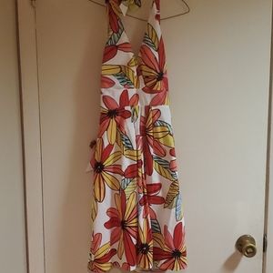 Morgan 4 Ever multi color halter dress.